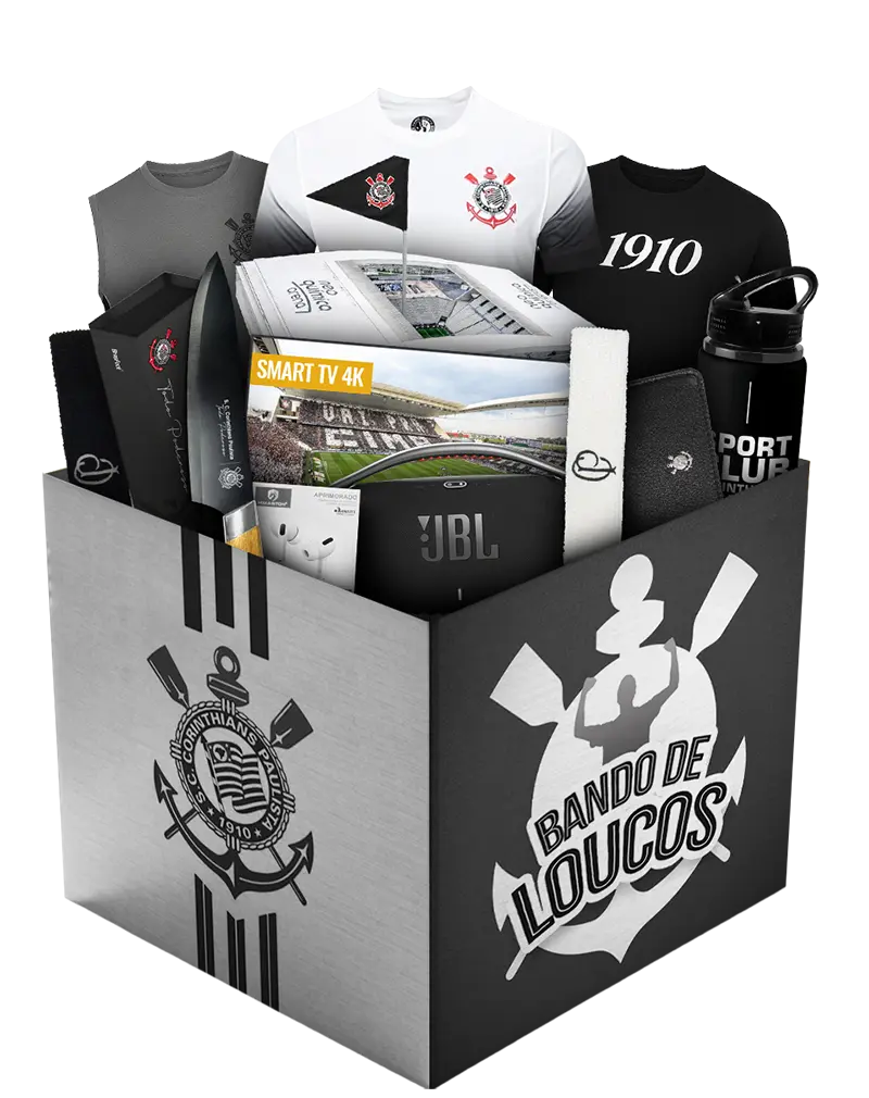 Box Bando de Loucos - roupas oficiais, eletrônicos e acessórios exclusivos do Corinthians